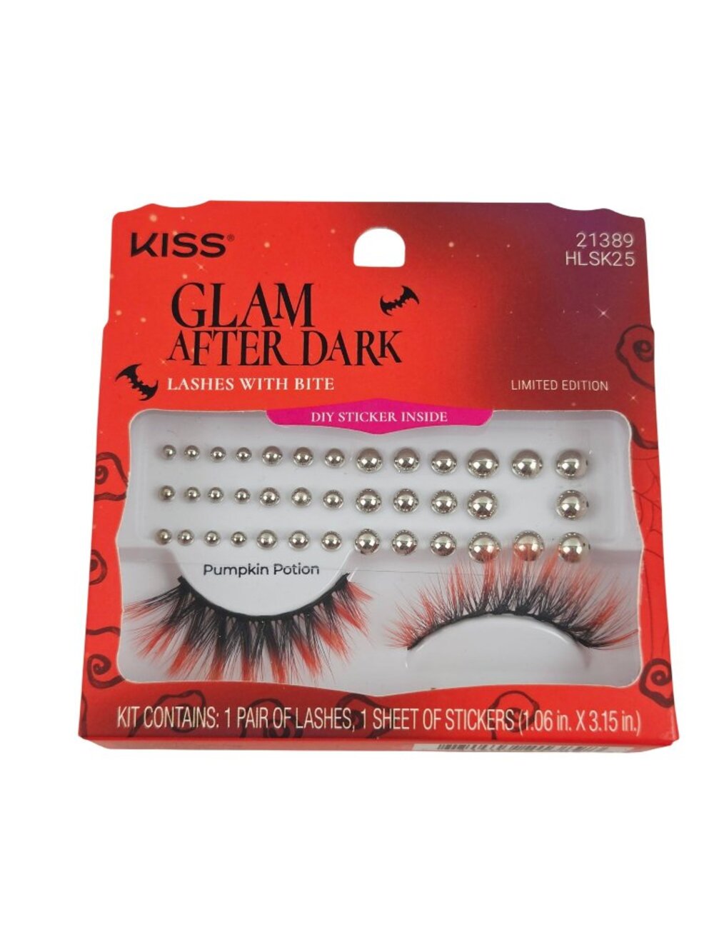 Kiss Lashes Glam After Dark Pumpkin Potion 21389 HLSK89 Stickers Orange Accents